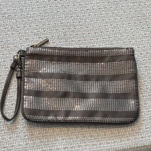 Bath & Body Works Black and Silver Wristlet Clutch